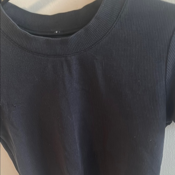 ALO Black Ribbed Crop Top Small - Picture 2 of 4